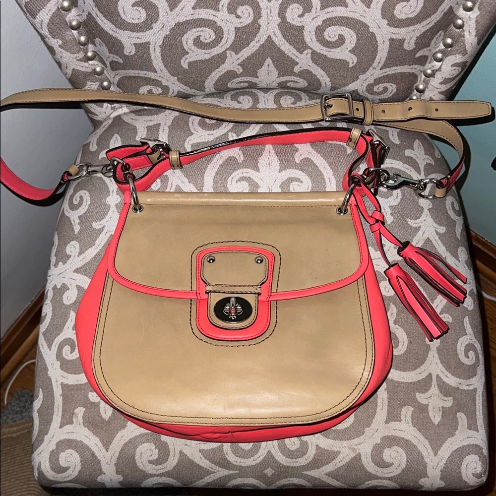 Coach Legacy Archival Two Tone Leather Willis Convertible Bag